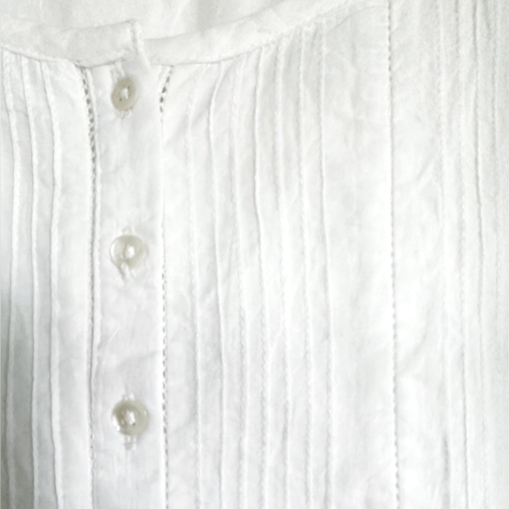 April Cornell Pintuck Bell Sleeve Tunic in Ivory. Size S - Picture 2 of 6